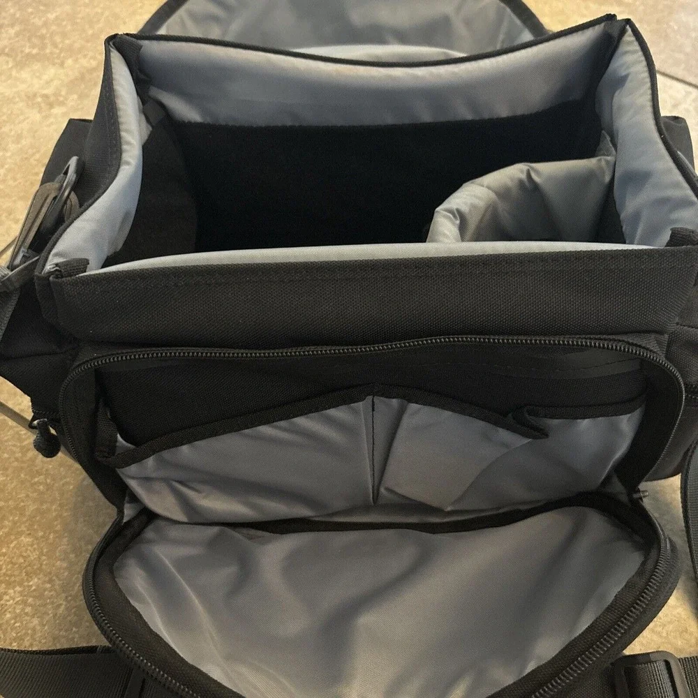 Canon Digital Padded Gadget Camera Carrying Case Bag Black Gray Multi-Pocket